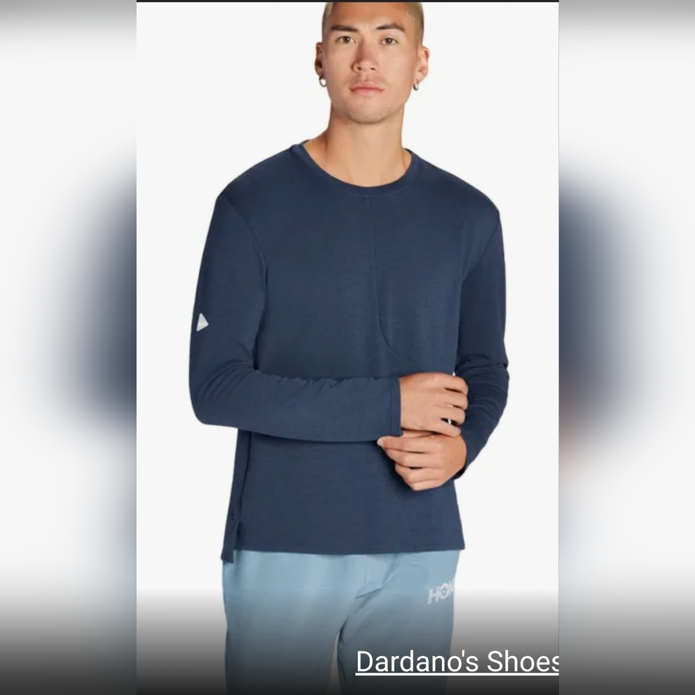 Hoka merino long sleeve dark navy blue